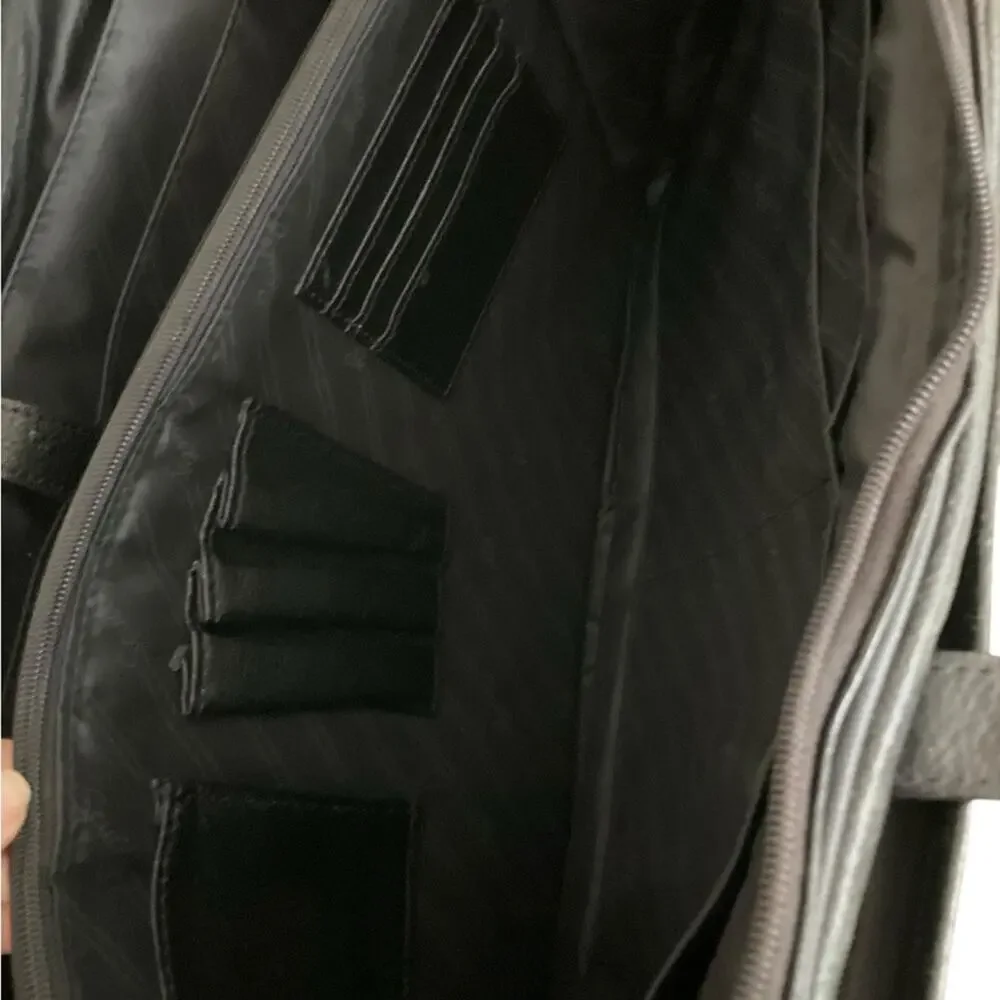Scully Men's Black Leather Laptop Bag